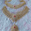A timeless 5 in 1 South Indian Bridal Diamond Necklace with Jhumka Earrings
