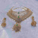 A timeless 5 in 1 South Indian Bridal Diamond Necklace with Jhumka Earrings