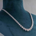 Round Cut Lab Grown Diamond Tennis Necklace For Her