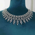 Lab Grown Bridal Necklace Created Fancy Diamond Elegant Cluster Necklace