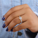 Gorgeous Solitaire Engagement Ring With Lab Grown Diamond - 18 kt White Gold