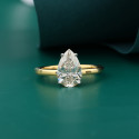 Pear Shape Lab Diamond Ring - 18kt Gold