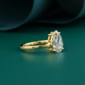 Pear Shape Lab Diamond Ring - 18kt Gold