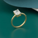 Serenity Solitaire Radiant Cut Lab Grown Diamond Ring - 18kt Gold