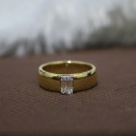 0.70 CT Emerald Cut Lab Grown Men's Diamond Ring  