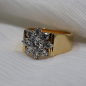 2.2 CT Round Brilliant Cut lab Grow Cluster Womens Engagement Ring