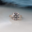 IGI Certificate Round Brilliant Cut Lab Grown Diamond Engagement Ring With Hidden Halo 