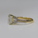 Beautiful Princess and Baguette Cut Lab Grown Diamond Engagement Ring 