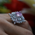 Pear Marquise Lab Grown Fancy Vintage Bridal Wedding Ring