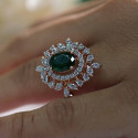 Green Gems Stone Lab Grown Cocktail faux Engagement Ring