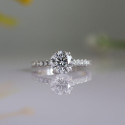 Certified Round Cut Lab Created Bridal Ring Set