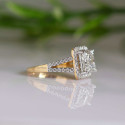 Eco Friendly Princess And Round Cut Lab Diamond Ring Split Shank Halo Engagement Ring