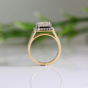 Eco Friendly Princess And Round Cut Lab Diamond Ring Split Shank Halo Engagement Ring