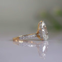 4.0 Carat Pear Cut Lab Grown Diamond Hidden Halo Engagement Ring