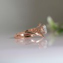 Round Cut Diamond Twisted Engagement Ring Rose Gold Diamond Ring 