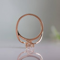 Round Cut Diamond Twisted Engagement Ring Rose Gold Diamond Ring 