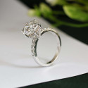 Round Brilliant Cut Lab Grown Diamond Hidden Halo Engagement Ring