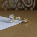 Twisted Round Brilliant Cut Lab Grown Diamond Engagement Ring in yellow Gold