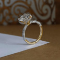 Twisted Round Brilliant Cut Lab Grown Diamond Engagement Ring in yellow Gold