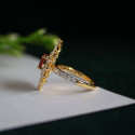 Beautiful South Lab Created Marquise and Pear Shaped Diamond Ring 