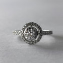 Round Brilliant Cut Lab Grown Engagement Halo Ring