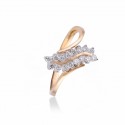 Feather Shape Gold lab grown Diamond Ladies Ring for Daily Use