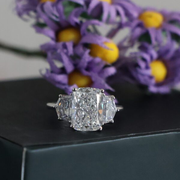Cushion Cut 18KT White Gold Lab Grown Diamond Ring
