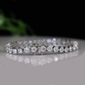 Round Brilliant Shape Lab Made Diamond Classic Tennis Bracelet