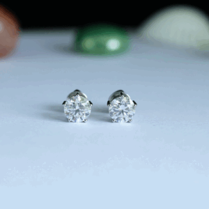 Unique Round Design Lab Made Diamond Women's Studs