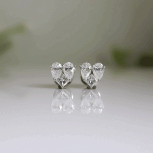 2.06 Carat Luminous Love Heart Design Solitaire Lab Created Diamond Stud Earring