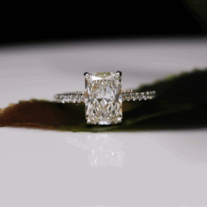 Aurora solitaire Radiant Shape Lab Made Diamond Wedding Ring