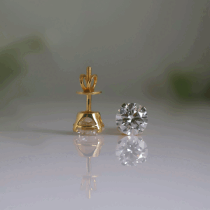 3.03 Carat Round Shape Lab Grown Diamond Ear Studs