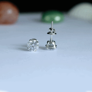 Solitaire Lab Create Round Diamond Stud, Wedding Earrings