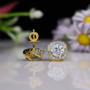 1.04 CT E VVS1 IGI Round Shape Solitaire Lab Grown Diamond Earring