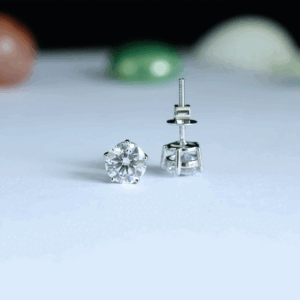 2.17 Carat Each Round Stone Lab Grown Diamond Studs