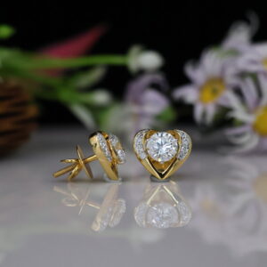0.81 CT E VS1 IGI Round Fancy Lab Made Diamond Earring