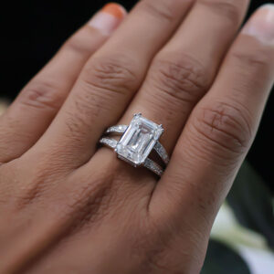 5.03 CT F VS1 IGI Emerald Shape Solitaire Wedding Diamond Ring