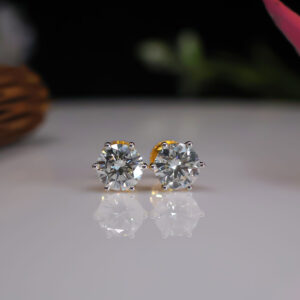 2.41 CT E VVS2 IGI Round Shape Lab Made Diamond Stud