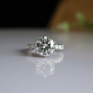 4 CT F VS1 IGI Round Shape Bridal Lab Diamond Ring