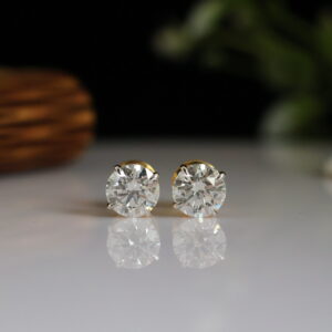 1.46 CT D VS1 IGI Round Shape Solitaire Lab Grown Hidden Halo Diamond Stud