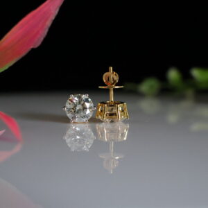 3.29 CT F VS1 IGI Round Shape Solitaire Diamond Stud