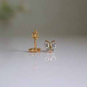 Beautiful Lab Made Butterfly Diamond Earring