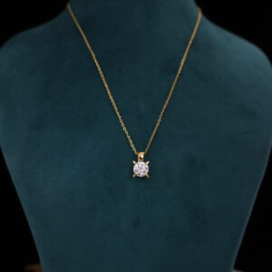 1.35 CT D VVS2 IGI ROUND Shape Solitaire Italian Style Lab Diamond Pendant