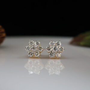 Flower Shape Lab Grown Diamond Earring
