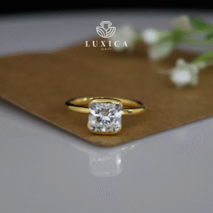 2 ct Solitaire Cushion Cut Lab Grown Diamond Ring