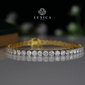 Luxury 0.22 Ct Each Lab-Grown Diamond Tennis Bracelet – Gold Setting