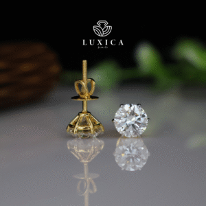 1.03 carat Each F VS1 IGI Certified Round Lab Grown Diamond Stud