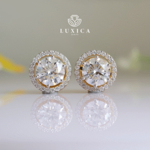 1.30 ct E VVS2 Round Detachable Lab Grown Diamond Stud With Halo