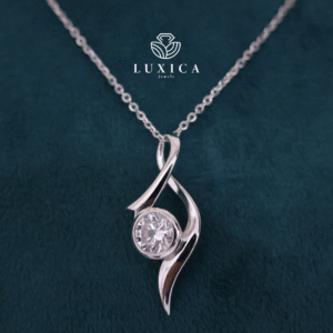S Curve 1 ct Solitaire Lab Grown Diamond Pendant With Chain