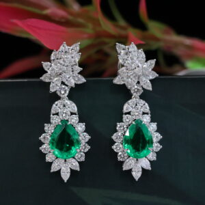 Fancy Diamond Green Emerald Lab Grown Diamond Earring